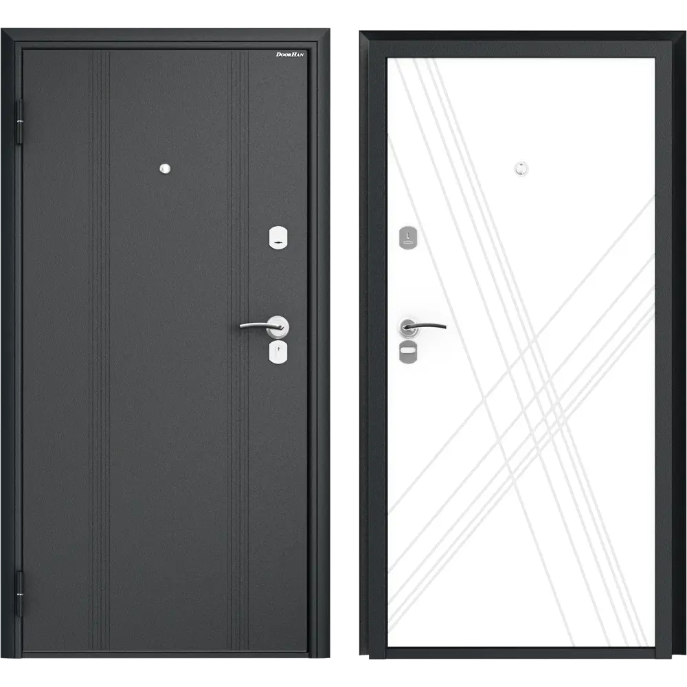 Дверь входная металлическая Оптим 98x205 см левая цвет белая графика DOORHAN STLM-2191844