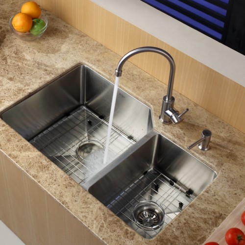 KHU123-32-KPF2160-KSD33BN Накладная раковина на столешницу  прямоугольная Krausru  - Вид №7