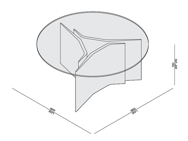 Круглый стол из мрамора и стекла LUCE DI CARRARA проволока ARCH-00084231 - Вид №3