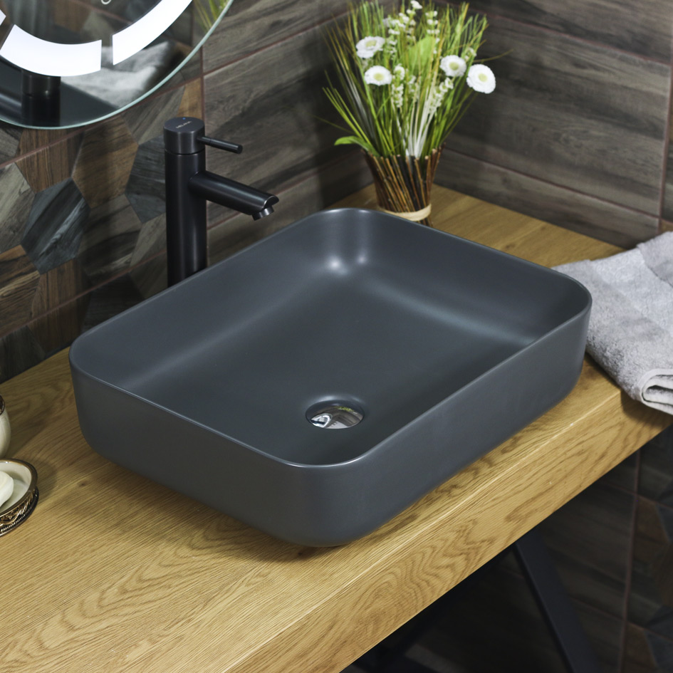 Накладная раковина melana mln-320353mdg матовая темно-серая 320353MDG-805