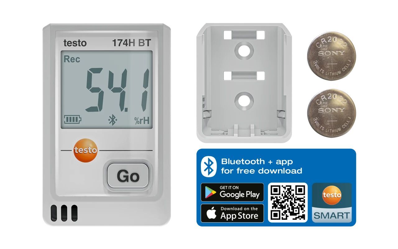 Мини-регистратор данных температуры и влажности с Bluetooth® и подключением к приложению Testo TESTO 174 H BT ARCH-00105416 - Вид №9