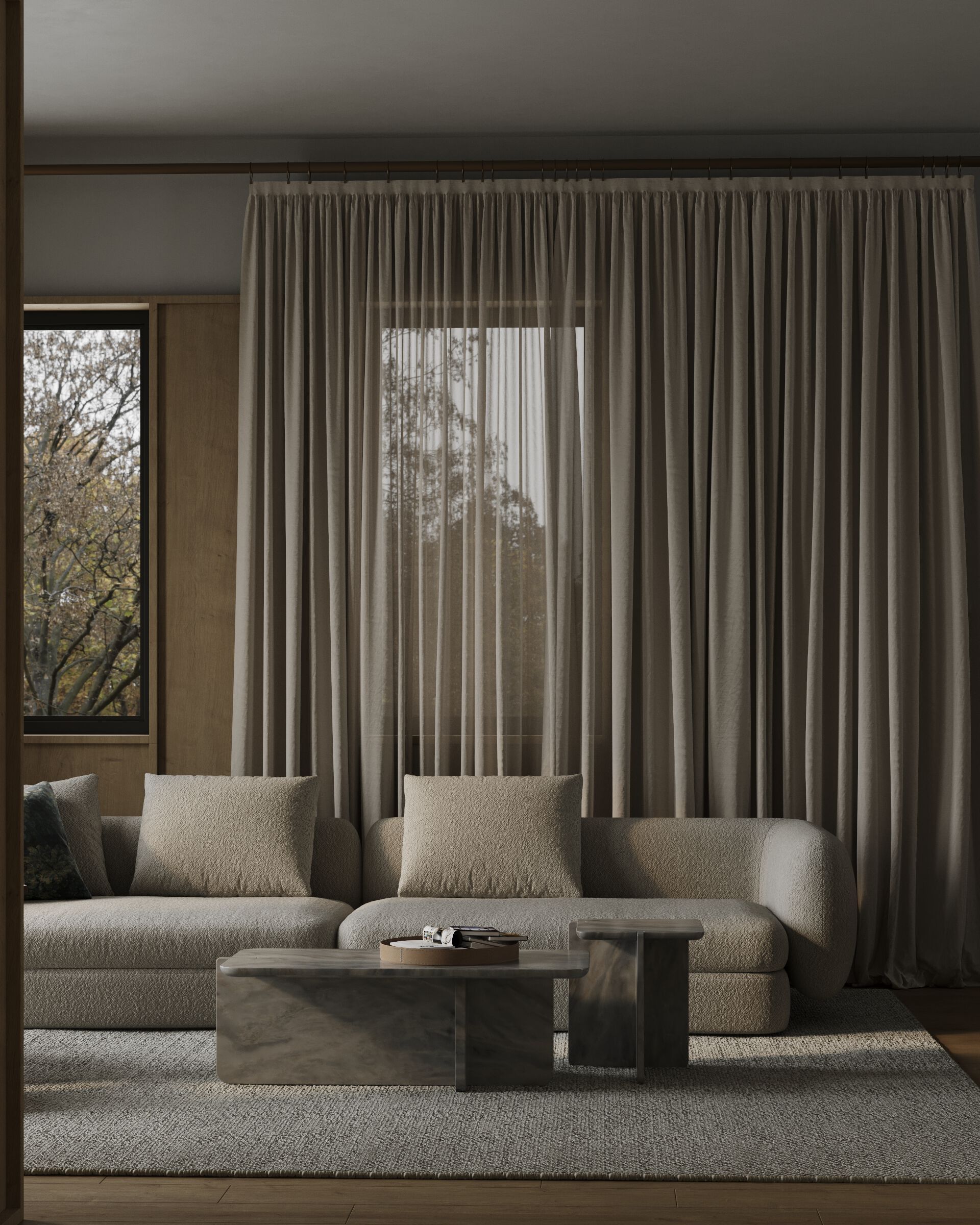 Прямоугольный журнальный столик из серого мрамора Maami Home Notch ARCH-00093957 - Вид №3