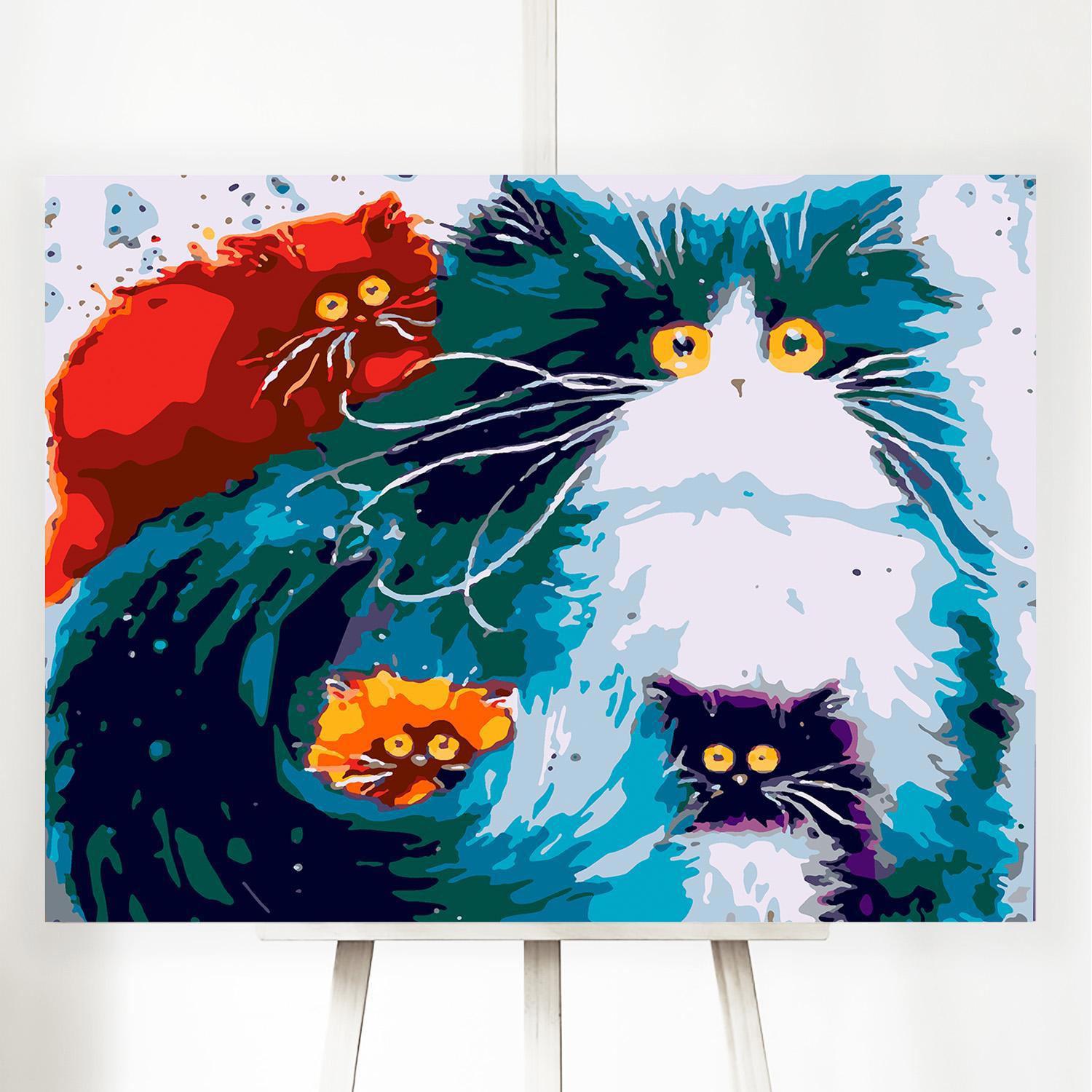 90298791 Картина по номерам Смешные Коты 30х40 см STLM-0173954 RED PANDA