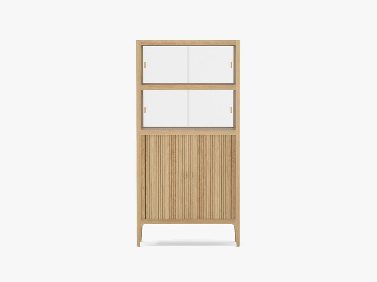 Деревянный и стеклянный шкаф с раздвижными дверями Air Division Perry ARCH-00127334 - Вид №3