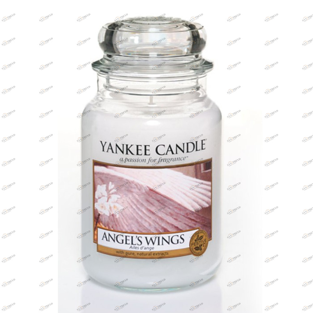Свеча большая в стеклянной банке "Крылья ангела" Angel Wings 623 гр 110-150 часов YANKEE CANDLE  267829 Белый 