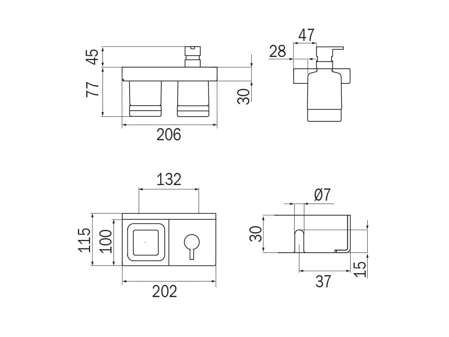 Держатель зубной щетки / дозатор мыла INDA® ARCH-00043667 - Вид №2