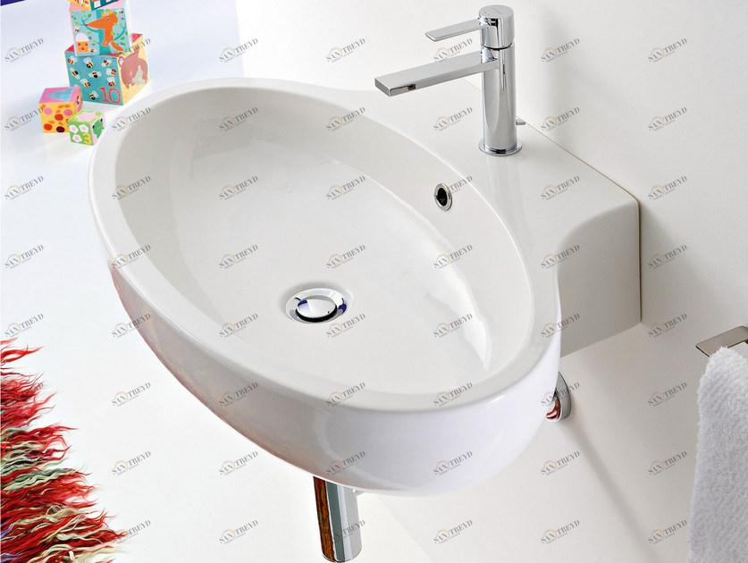 8109 Подвесная раковина настенная овальная Scarabeo Ceramiche Planet белая