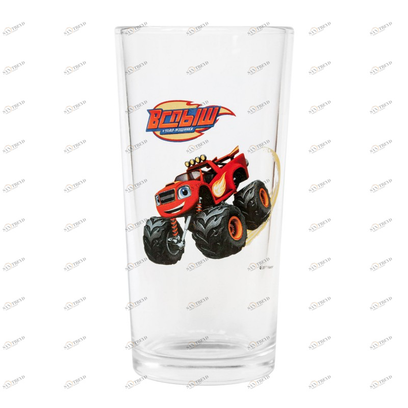 Стакан стеклянный "Вспыш и чудо-машинки. Вспыш - Трек", 200 мл ND PLAY ВСПЫШ И ЧУДО-МАШИНКИ 335901 Прозрачный Santreyd 