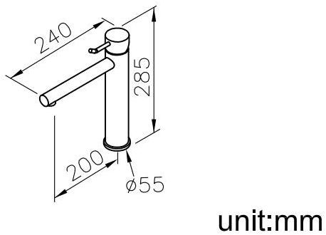JUSTIME Однорычажный кухонный смеситель, однорычажный, из хромированной латуни Simple 6768-96-80cp - Вид №2