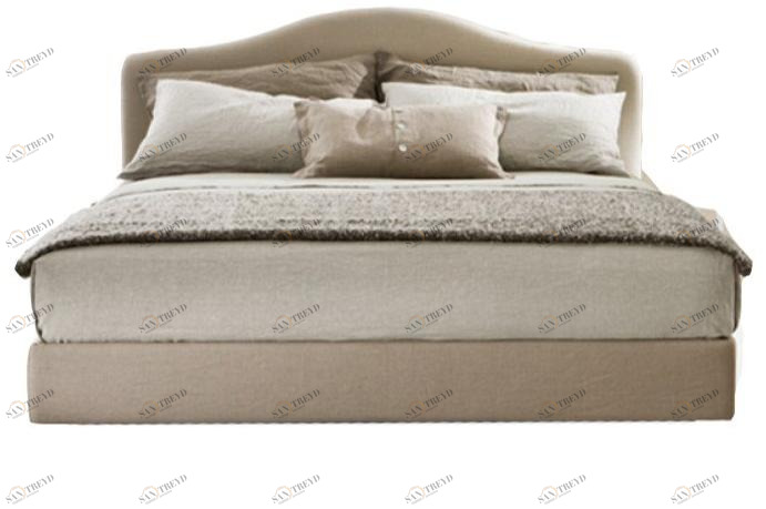 ZALABA Design Двуспальная кровать из бархата с мягким изголовьем Ola sun-id-1429393