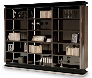 Bellotti Ezio Открытый и пристенный книжный шкаф из черного дерева The majestic 2016-51