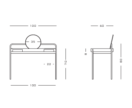 Secolo Roll Письменный столик с перекатывающимся зеркалом, сатинированная сталь отделка Standard  - Вид №5