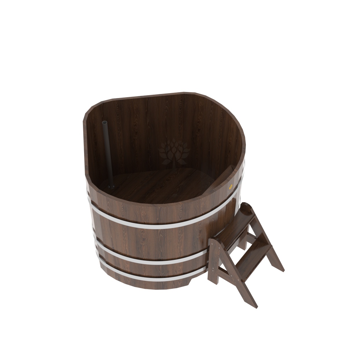 1354 Купель угловая из дуба 1,19х1,19х1,0 морёная Alyarus  - Вид №1