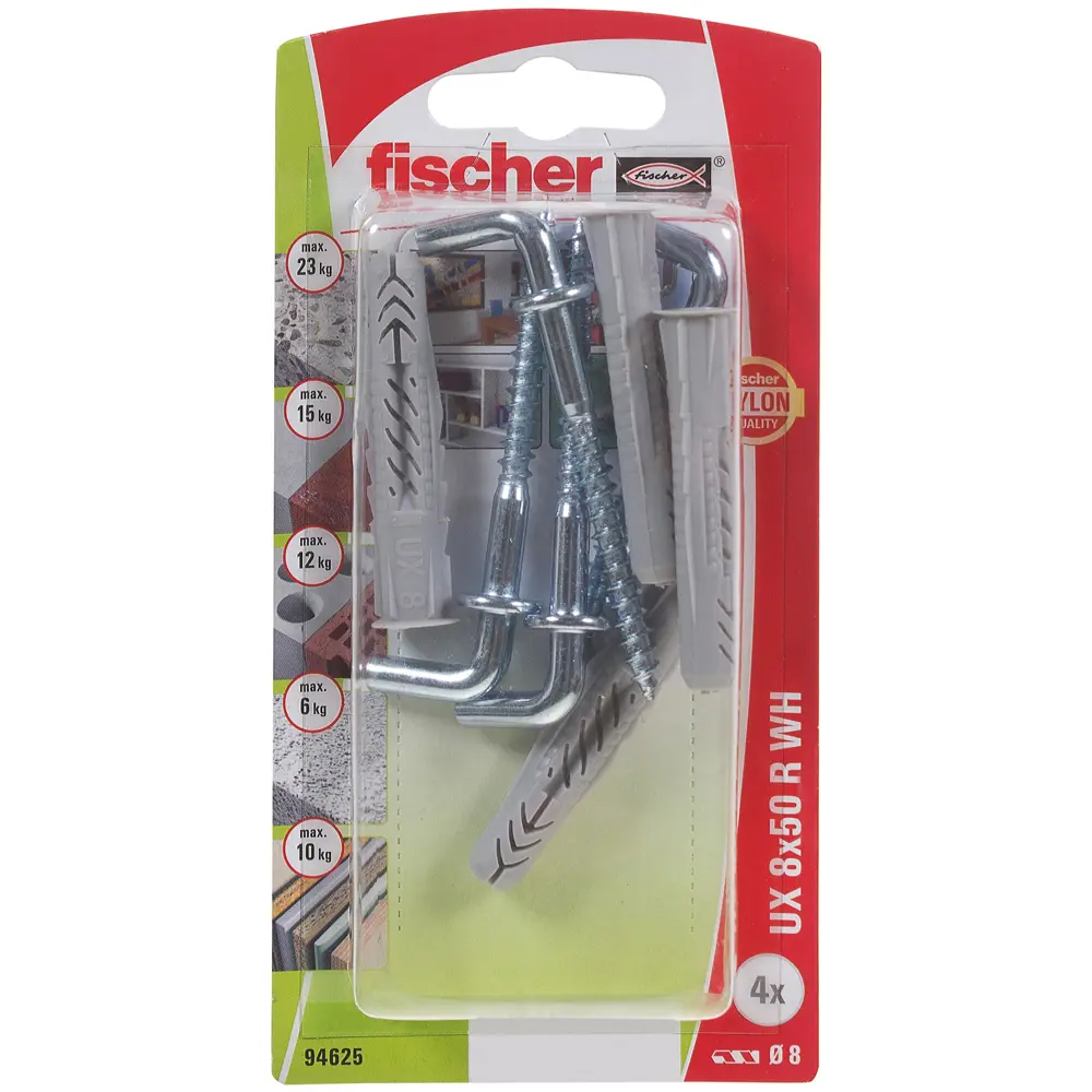 Дюбель универсальный Fischer UX с прямым крюком 8x50 мм нейлон 4 шт STLM-2072101 - Вид №2