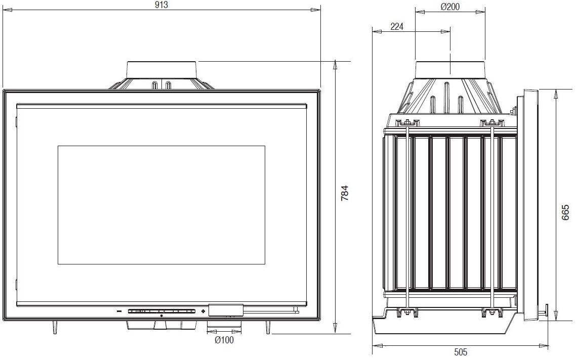 CAMINETTI MONTEGRAPPA Закрытый чугунный дровяной камин в современном стиле Fc sun-id-1492661 - Вид №1