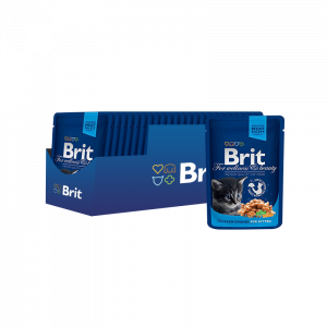 ПР0036735*24 Корм для котят Premium Cat Курица конс. пауч 100г (упаковка - 24 шт) Brit