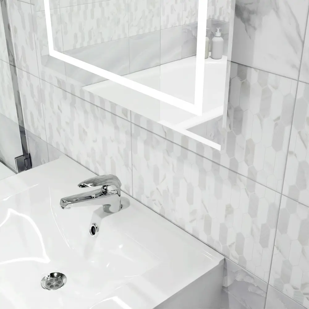 Плитка настенная Mersey Hexo A0554H24105 20x40 см 1.6 м² матовая цвет серый Santreyd STLM-2187289