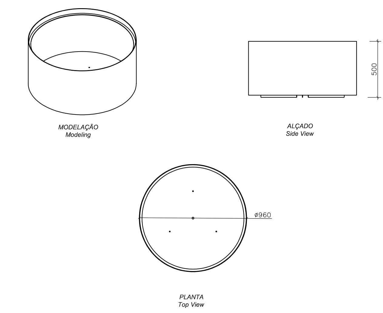 Низкая сталь круглый плантатор amop Geometal ARCH-00108788 - Вид №5