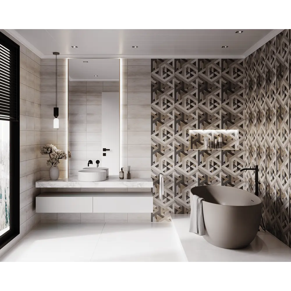 Панель ПВХ Шале бежево-черный 2700x375x8 мм VENTA STLM-2122733 - Вид №2