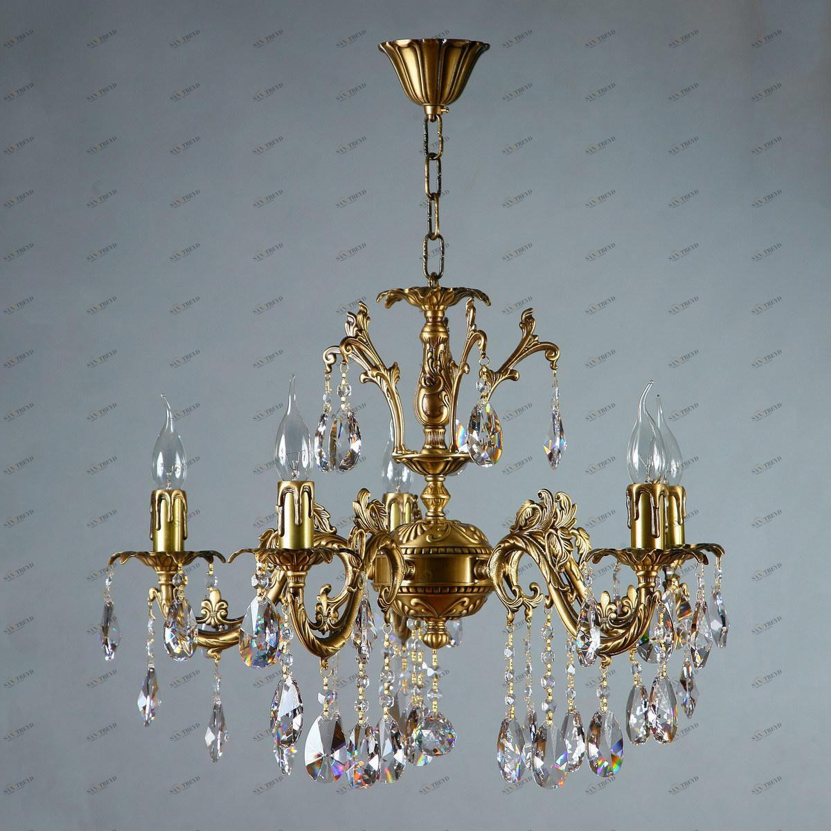 Подвесная люстра Ambiente Granada 2118/5 AB Tear drop AMBIENTE ДИЗАЙНЕРСКИЕ, GRANADA 181522 Бронза 