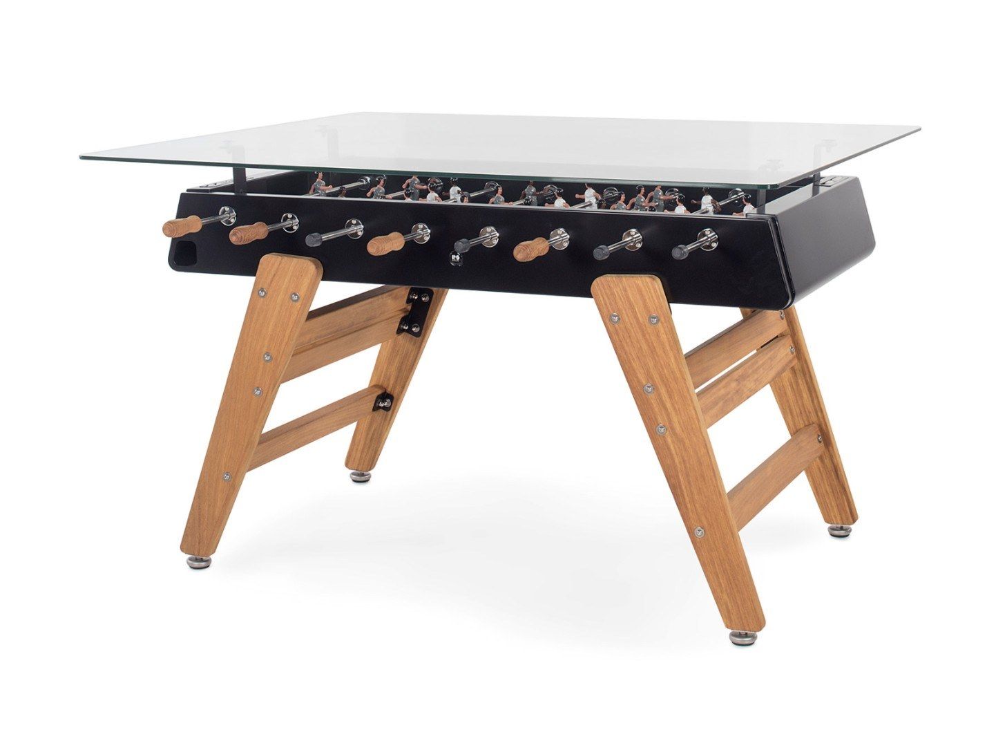 Прямоугольный обеденный стол из стали и стекла RS Barcelona RS3 WOOD ARCH-00114353