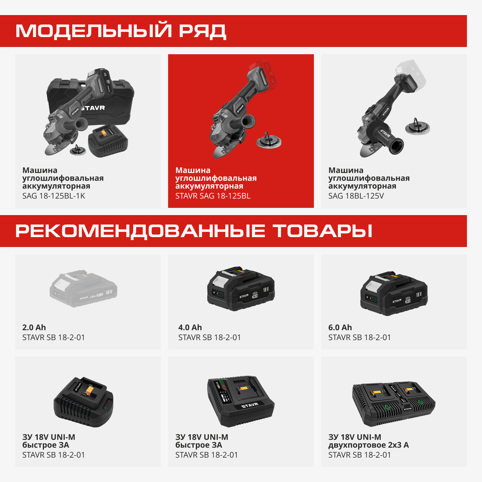 Углошлифовальная машина (УШМ) Stavr SAG 18-125BL   , Без ЗУ, Без АКБ 9189112 STDN-0029966 - Вид №12