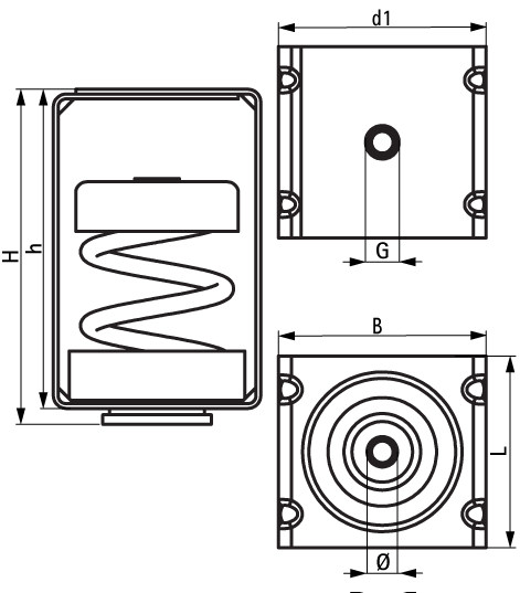 2800600150 VibraTek® HS-1 Spring Hanger high performance spring isolator for light suspended loads walraven  - Вид №1