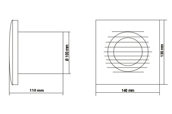 Накладной вентилятор Europlast Т100 HT (таймер и датчик влажности) 8664 - Вид №1