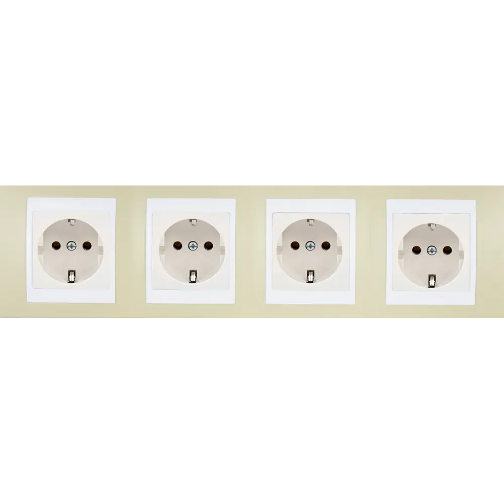 Рамка для розеток и выключателей Systeme Electric Unica 4 поста, цвет зелёное яблоко/бежевый STLM-2032659 - Вид №2