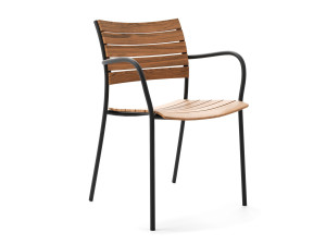 Стул для сада из тикового дерева с подлокотниками