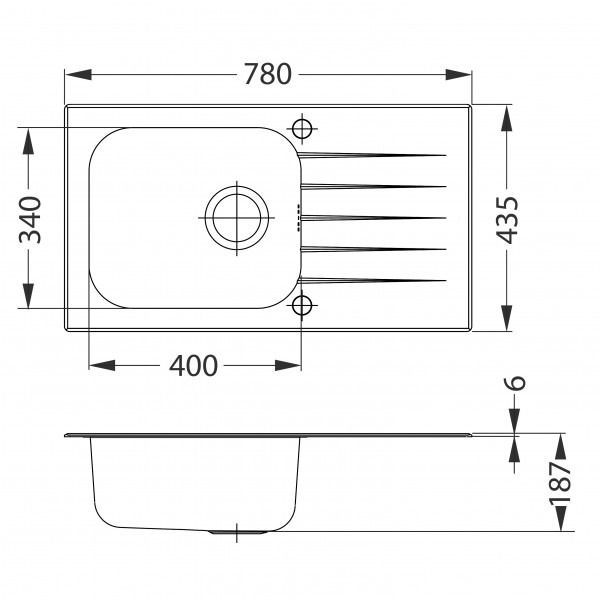 Мойка Alveus Vitro 20 черное стекло 1114558 - Вид №1