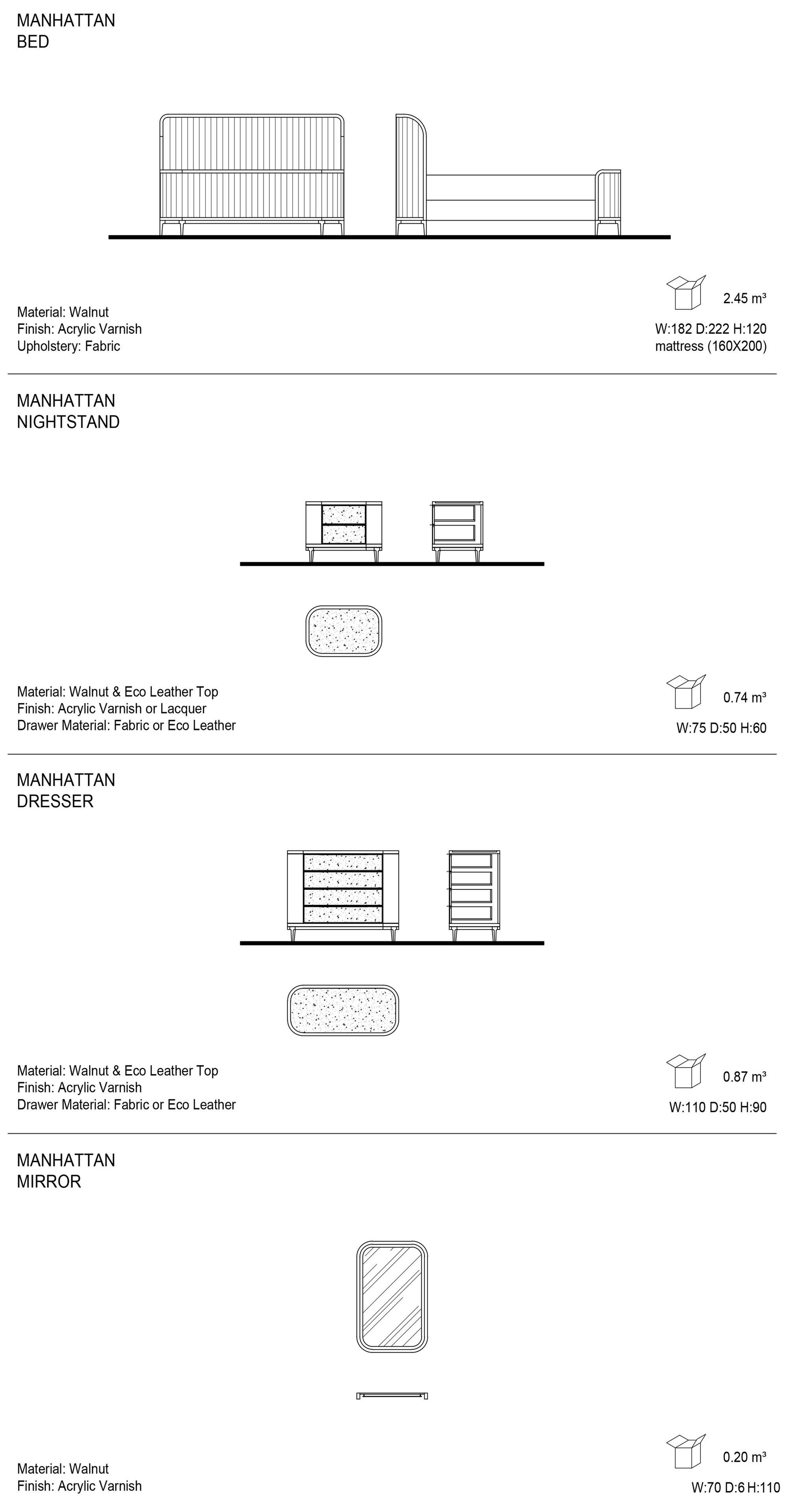 Спальня из дерева и кожи Mobi ARCH-00073556 - Вид №6