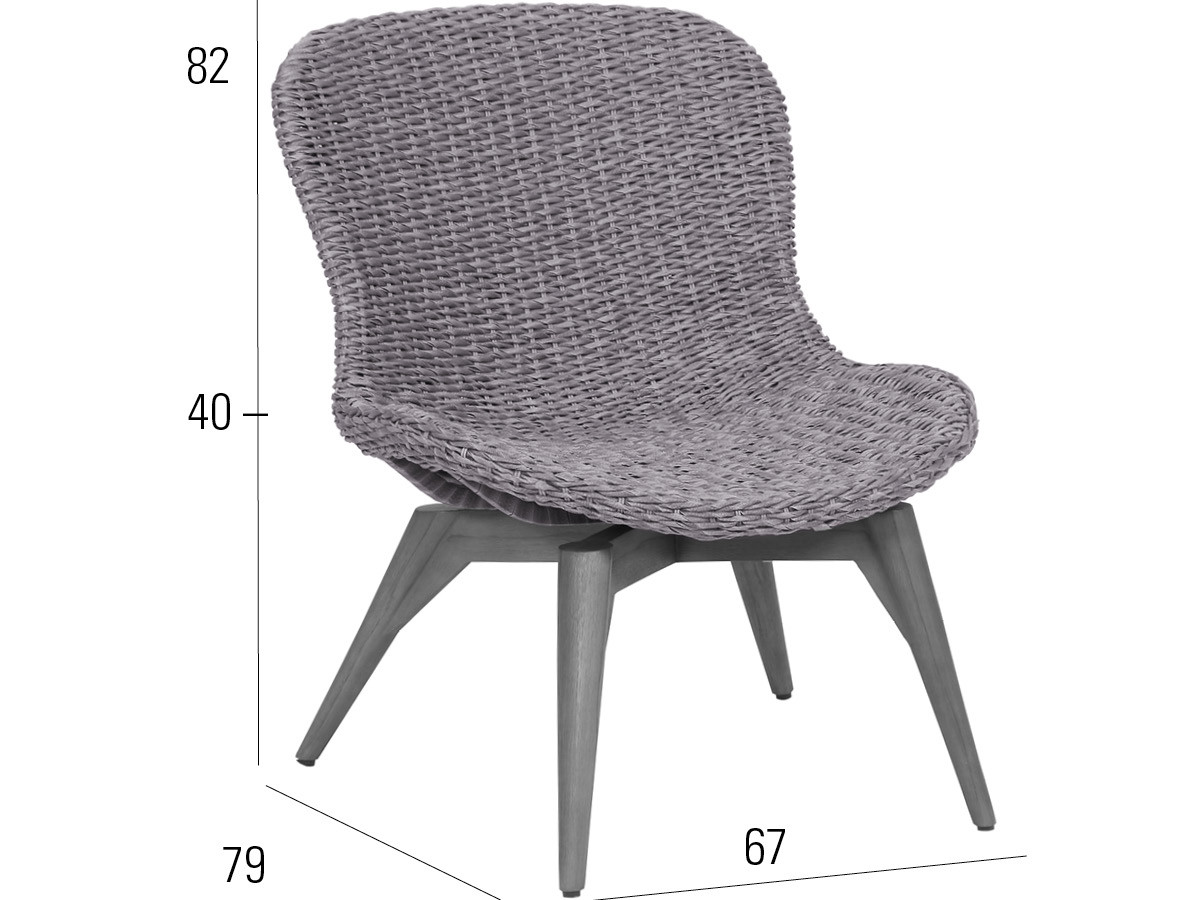 98.00.0714 Комплект для гостиной Orlando twist oyster / stone grey, 6 предм. - включая 4 шезлонга, 1 столик Iconic (2-местный стол) Mbm  - Вид №1