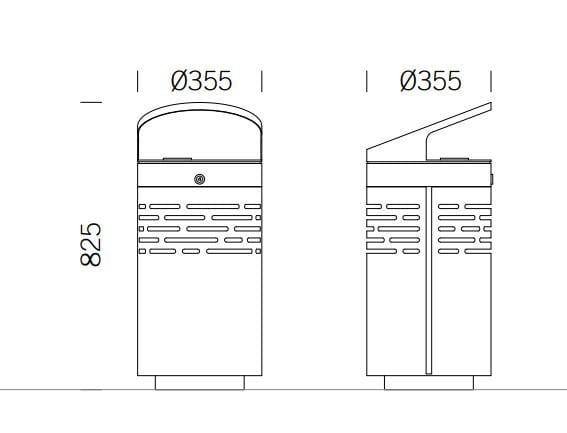 Держатель для мусора из нержавеющей стали с крышкой для наружного использования BENKERT BANKE мусорное ведро ARCH-00022910 - Вид №2