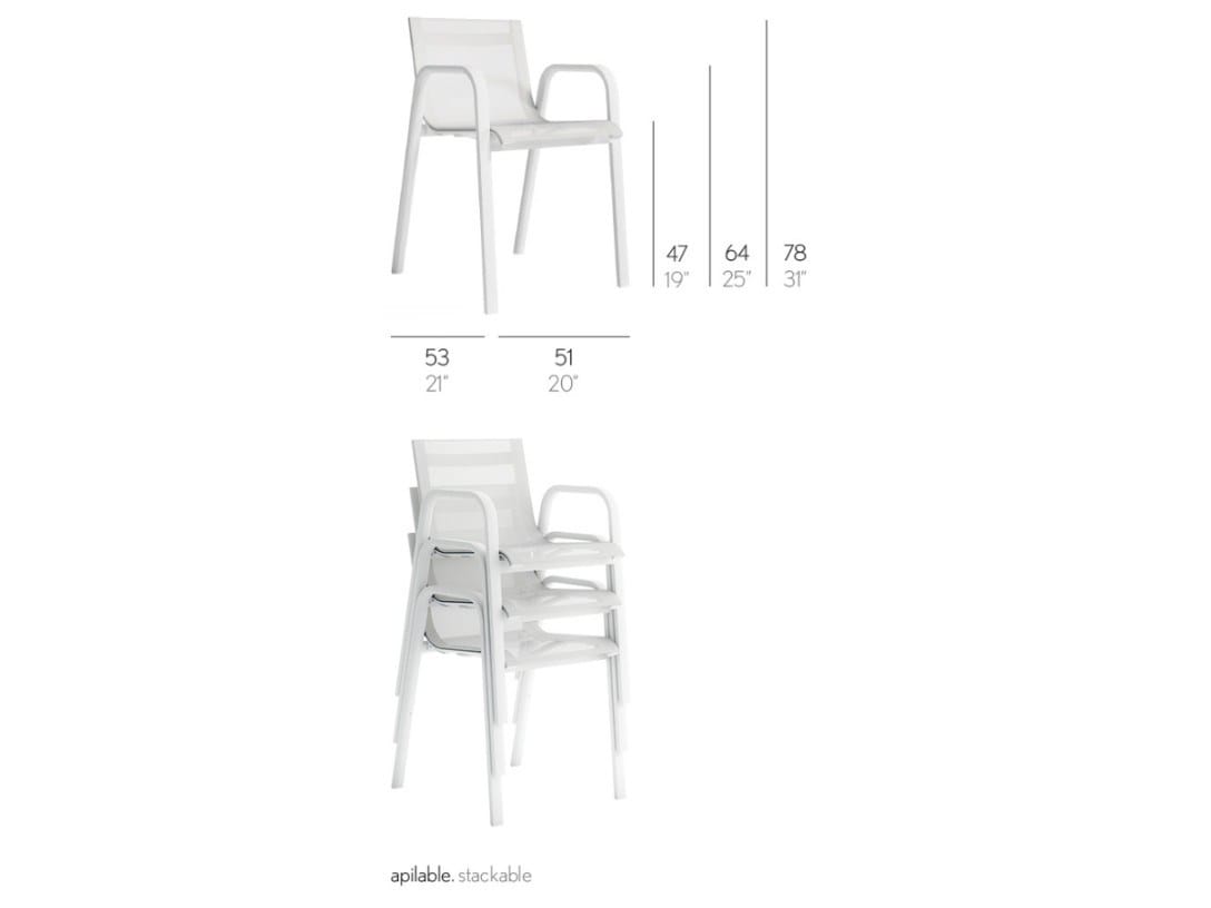 Штабелируемый садовый стул Batyline® с подлокотниками GANDIABLASCO Stack ARCH-00143351 - Вид №2