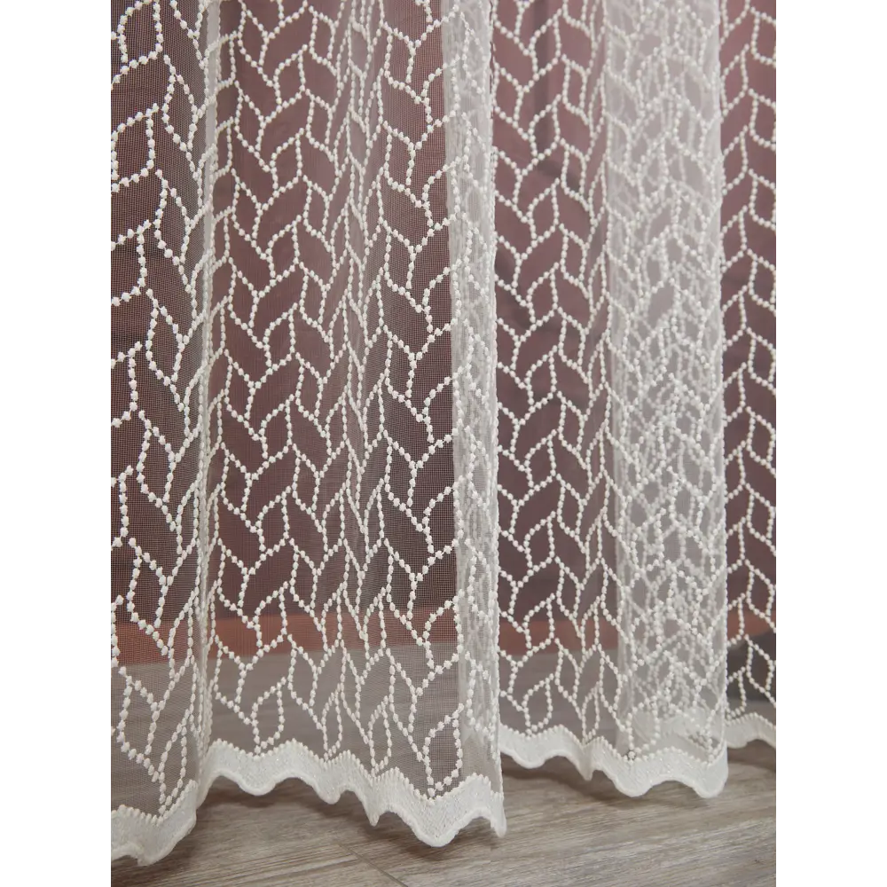 Тюль 1 м/п Бисер сетка 280 см цвет кремовый ELIT HOME STLM-2128981 - Вид №3