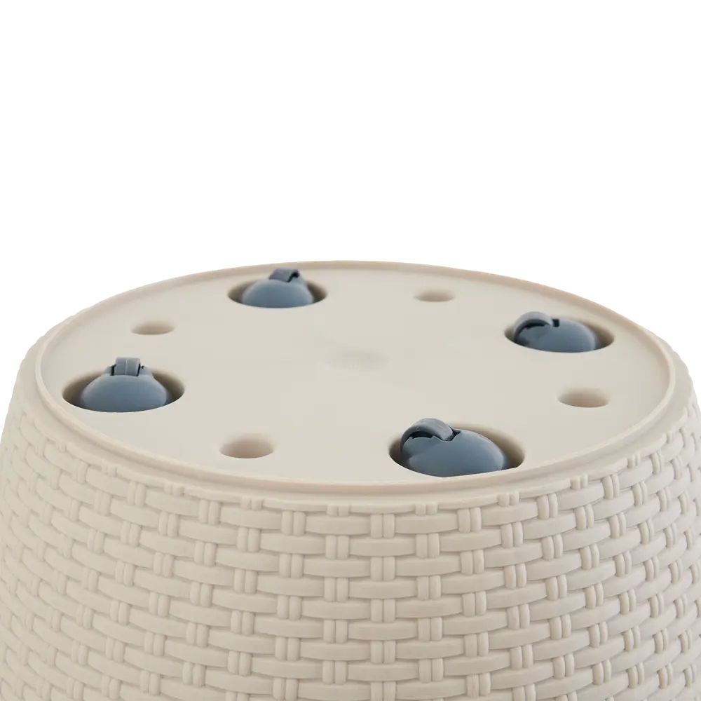 Кашпо Ingreen Rattan ø47 h47 см v27 л пластик молочный шоколад STLM-2160205 - Вид №2