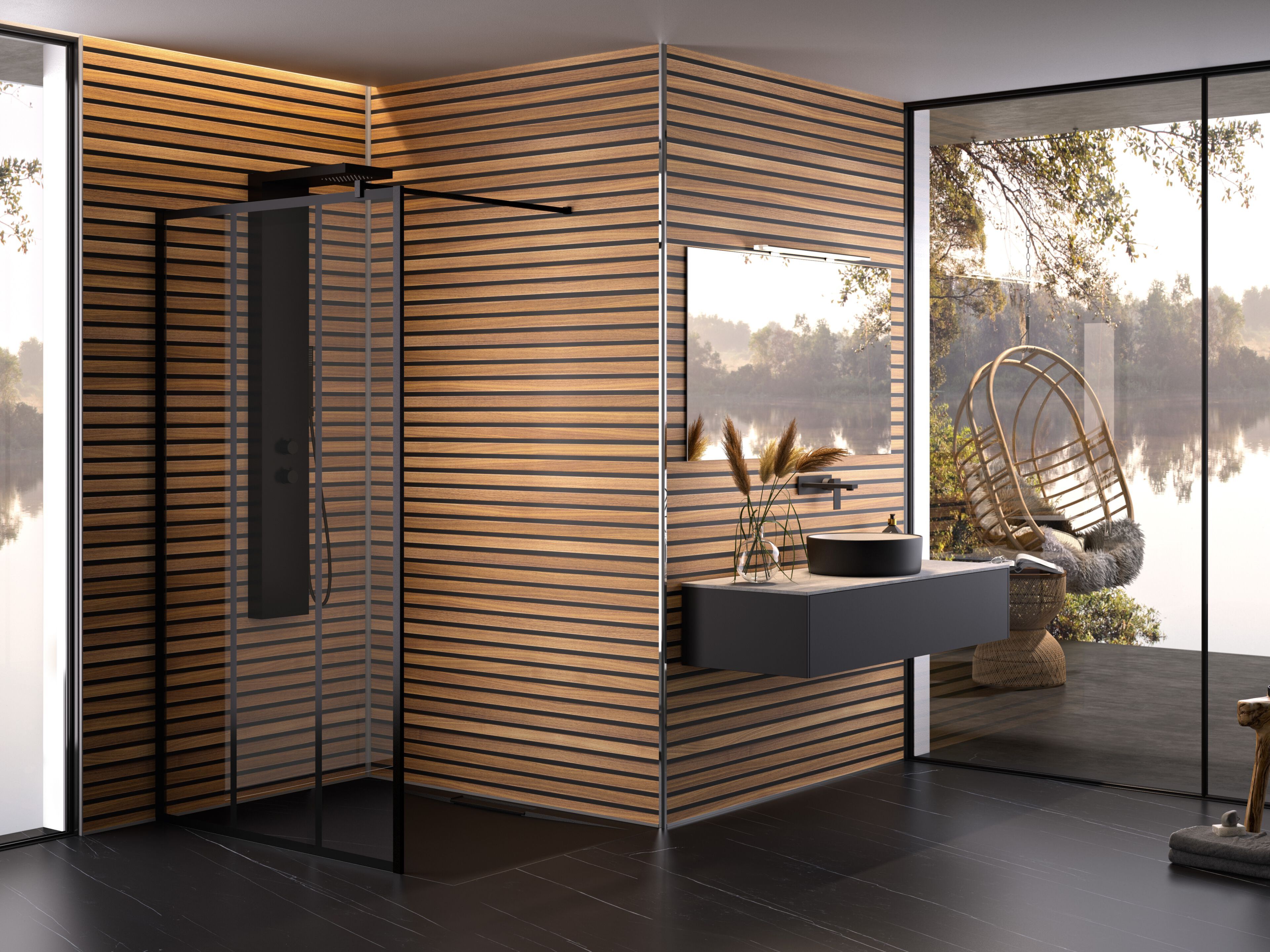 Ультратонкое алюминиевое покрытие под дерево Kinedo Kinewall ARCH-00018592