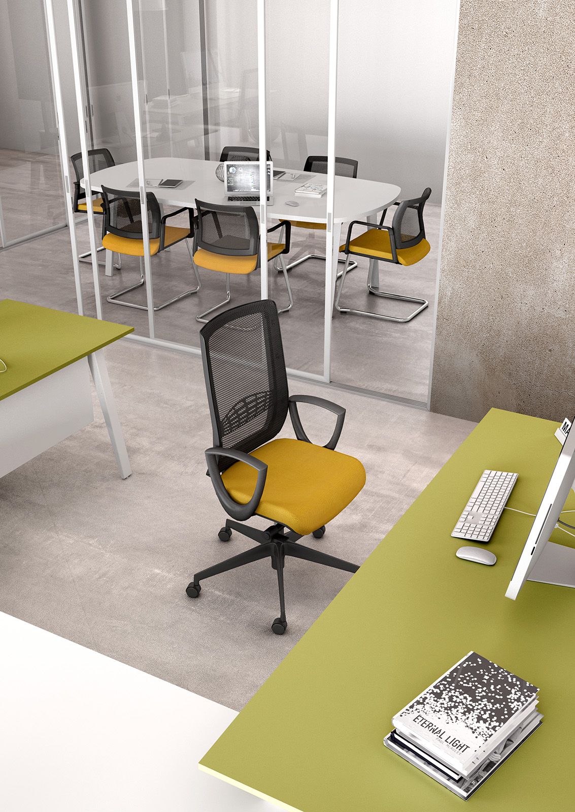 5 спиц ткань регулируемая высота операционный стул офис Leyform Wiki ARCH-00106332 - Вид №3