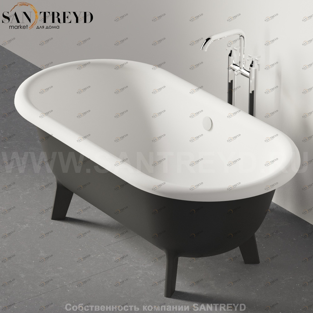 Ванна свободностоящая OTTOCENTO графитовая Agape AVAS0967ZG