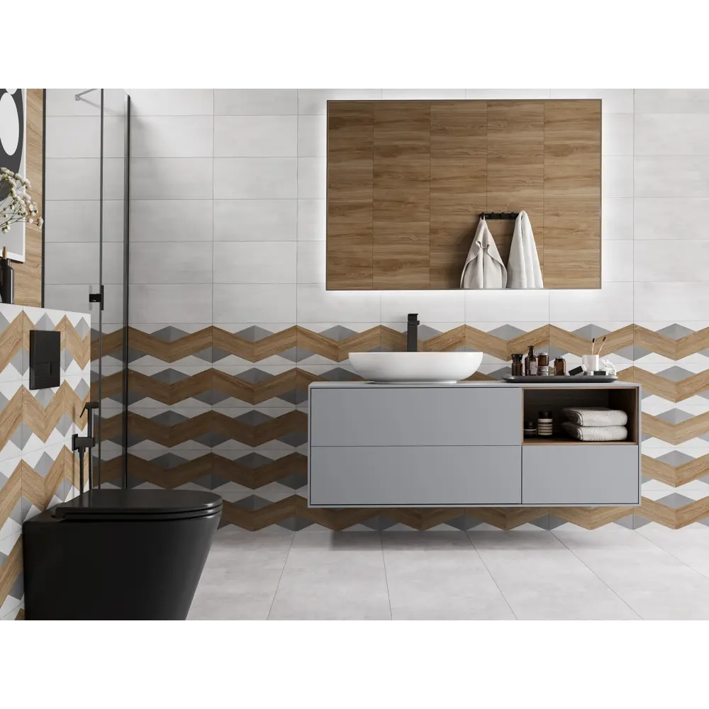 Настенная плитка KREAFORTA Mersey Concrete 20x40 см 1.62 м² матовая цвет серый STLM-2110672 - Вид №9