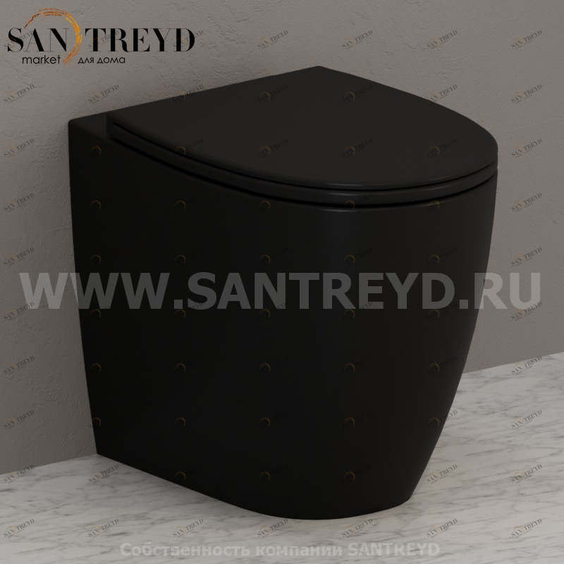 MD004AR Приставной унитаз напольный Черный Ceramica Globo 4ALL Италия