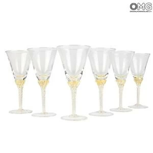 2782 ORIGINALMURANOGLASS Набор из 6 бокалов - дутое стекло - Original Murano Glass OMG 9 см