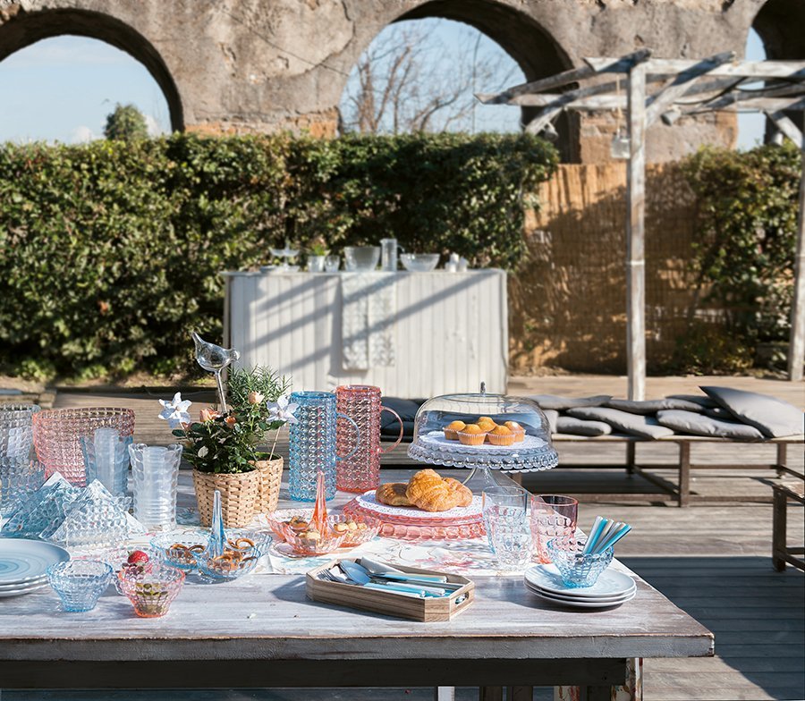 Тортовница круглая 30 см коралловая Tiffany S GUZZINI  00-3870220 Красный  - Вид №1