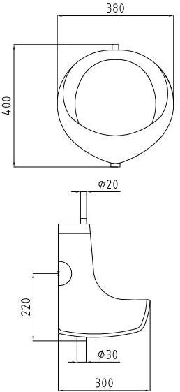 563 Настенный писсуар, уринал с мушкой Saniline Community - Вид №1