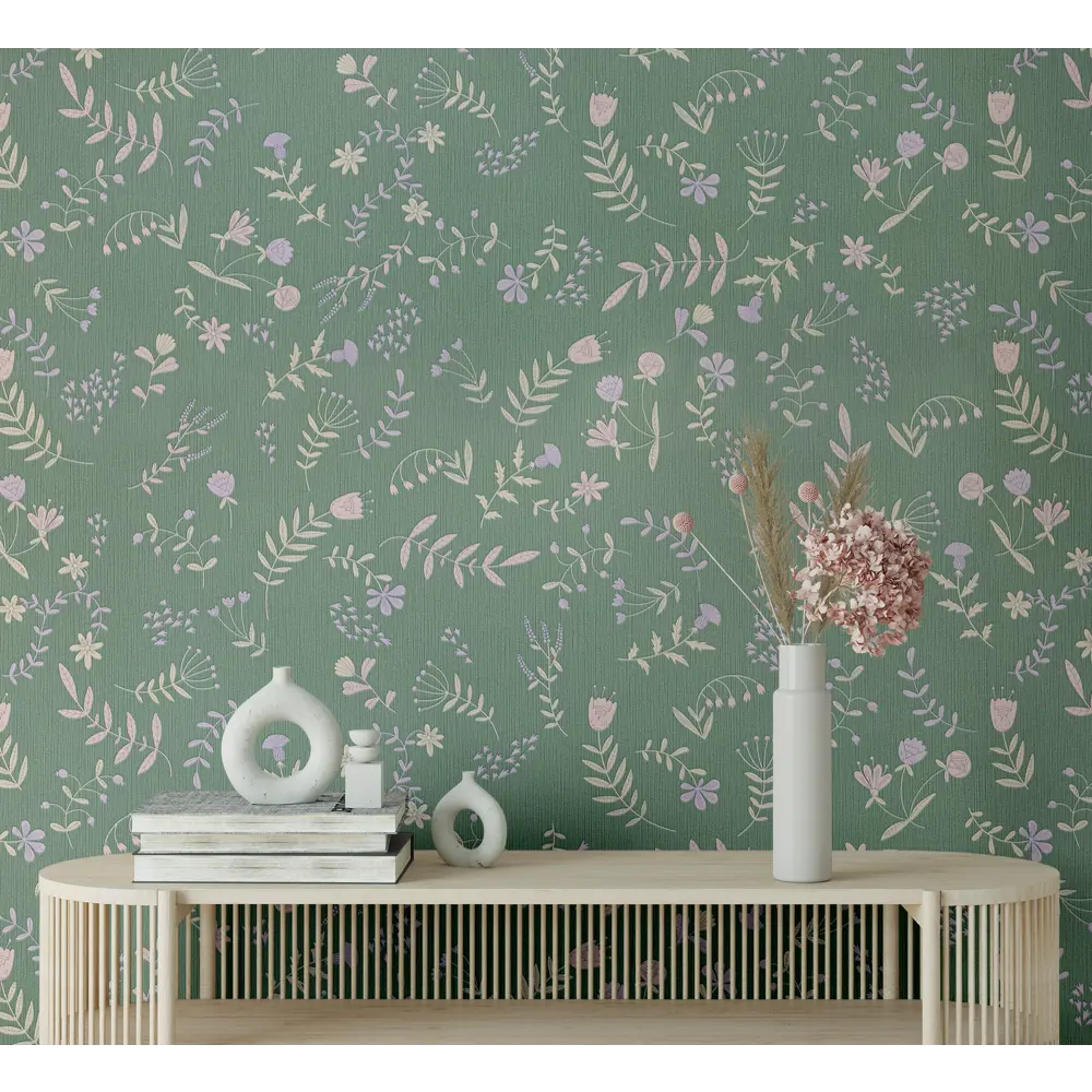 Обои флизелиновые Ateliero Лана 1.06 м зеленые At38109-05 STLM-2194925 - Вид №4
