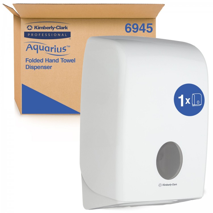 6945 Kimberly Clark Диспенсер для листовых бумажных полотенец белый Kimberly Clark Professional Aquarius 6945 белый  - Вид №1