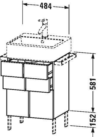 VA658404343 Vero Air Тумбочка напольная Базальт матовый, декор Duravit - Вид №1