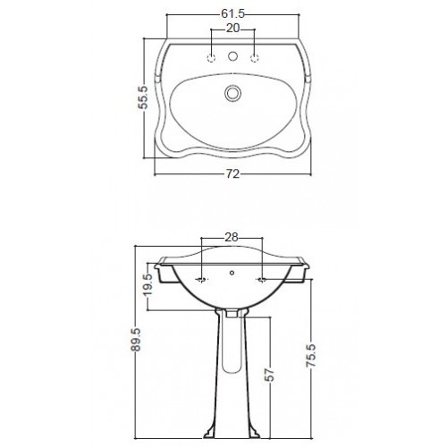42618 Подвесная раковина настенная овальная  Contea Santreyd - Вид №9