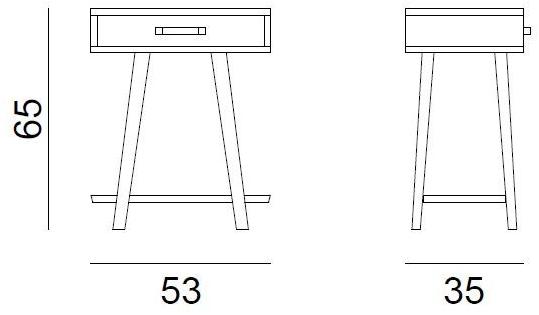 Gervasoni Прикроватная тумбочка из массива дерева с ящиками Beds sun-id-1472404 - Вид №3
